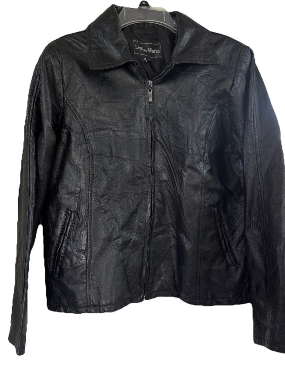 Leather Works Genuine Leather Jacket Women’s XXL Black Zip Front Soft Leather